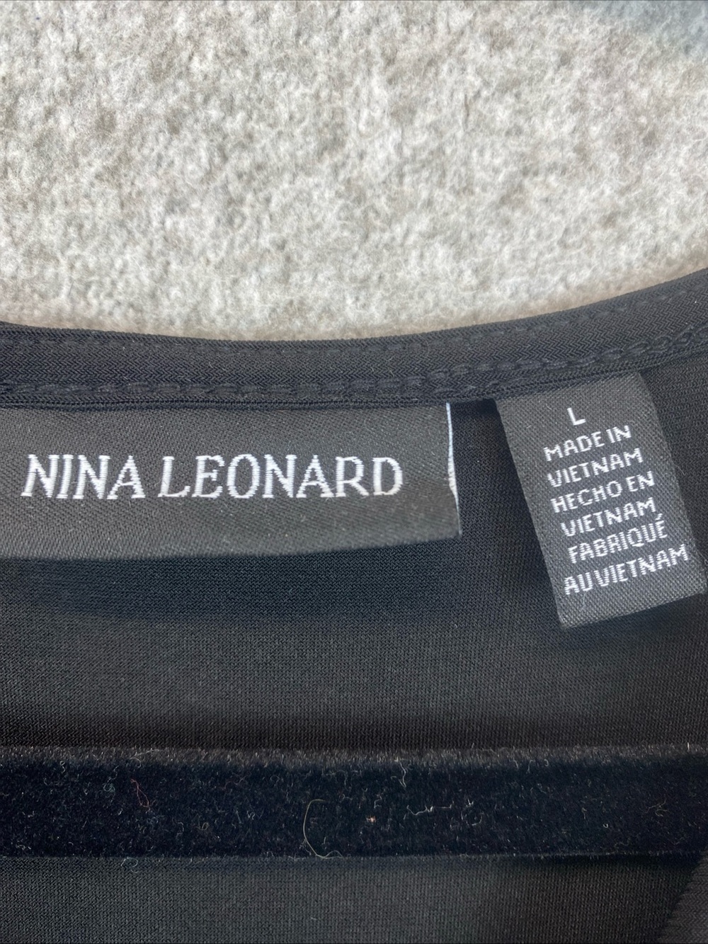 Nina Leonard Dress Womens Size L Wrap Front Grommet Tie Wrinkle Free Evening - Picture 3 of 12